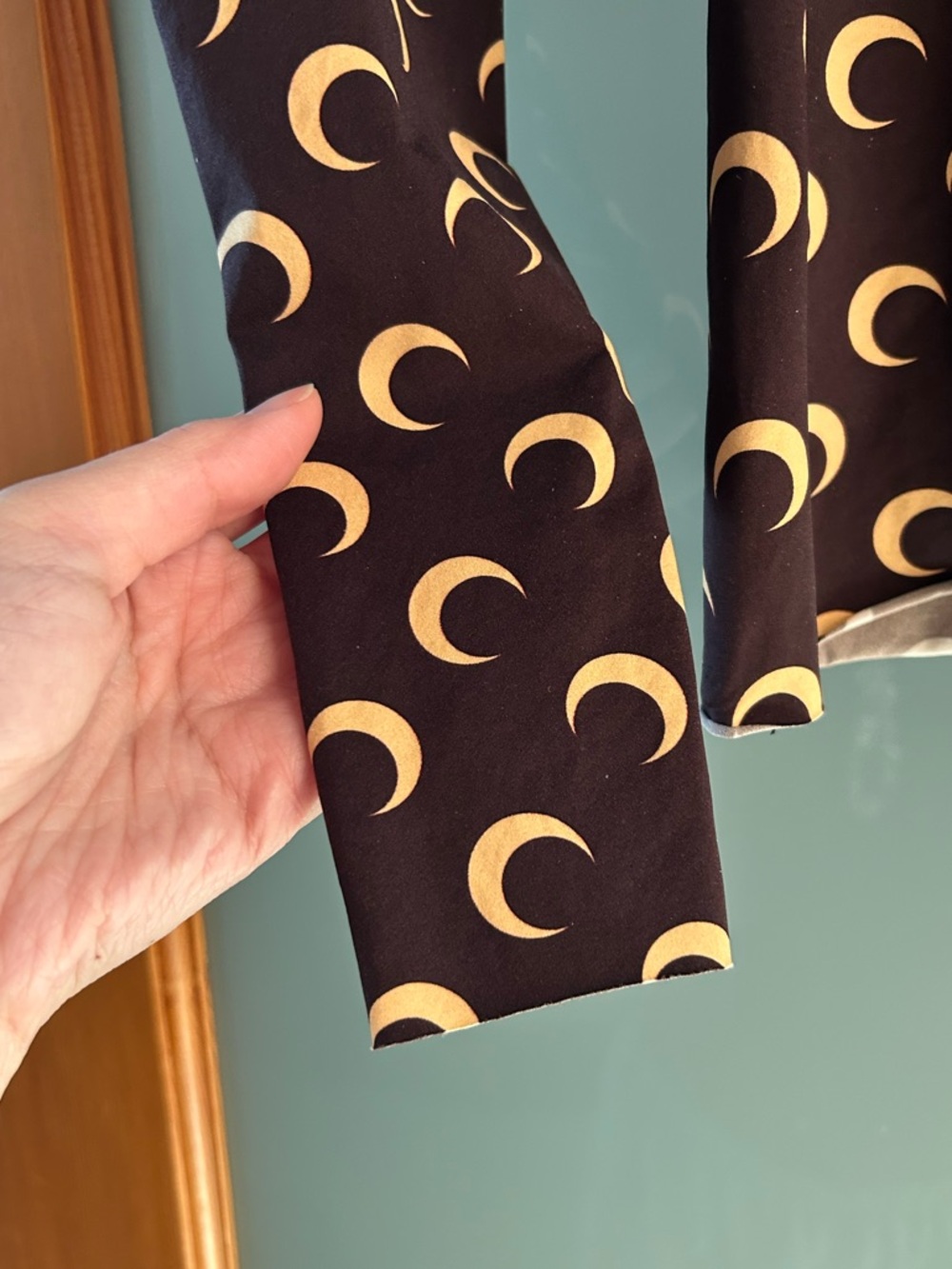 Marine Serre Borderline Crescent Moon Print High Neck Top - Picture 5 of 8